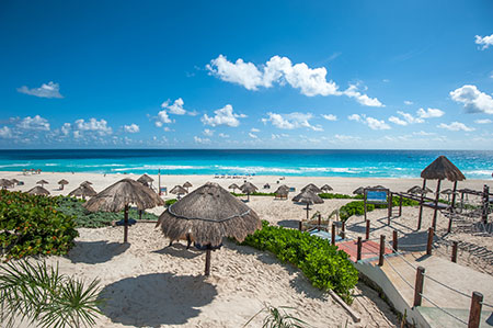 Cancun Beaches with Palapas