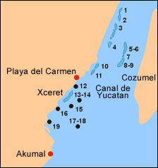 Maya Riviera Dive Map