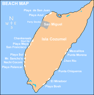 Cozumel Beach Guide, East End, West End, North Side